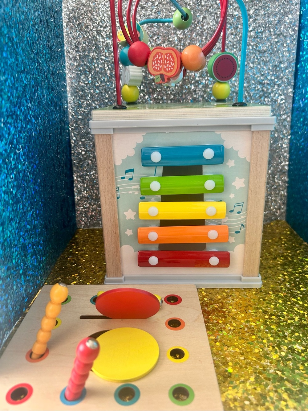 Wooden Multi-Activity Learning Cube with Bead Maze - Multi-Color - Picture 3 of 6